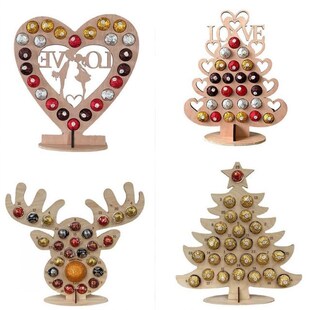 2022 Christmas Wooden Advent Calendar Chocolate Stand Holder