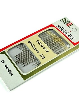 16pcs/Bag Tail Gold Plated Hand Sewing Needles Large Eye Thi