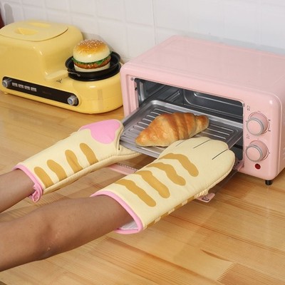 1/2Pcs 3D Cartoon Cat Paws Oven Mitts Cotton Baking Insulati
