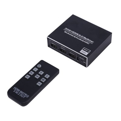 HDMI Matrix 3 in 2 Out Switch 2.0 4K 60Hz HDR 3X2 Audio Extr