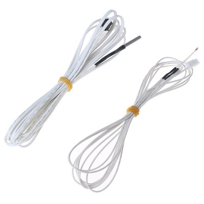 1Pc 100K 1% NTC 3950 Thermistors Sensors with 1/2M Cable 3D