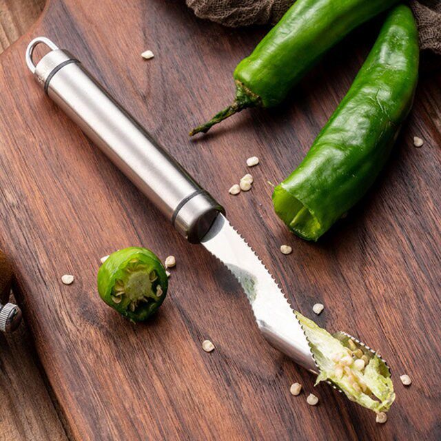 chili pepper corer courgette stainless steel melon corer veg