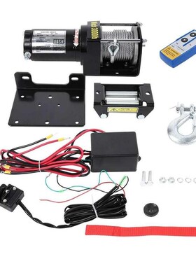 3000lbs Electric Recovery Winch 12V Wire Remote Control Kit