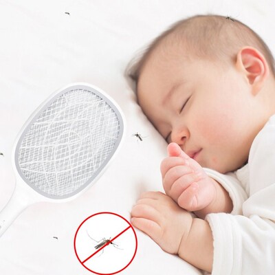 2 in 1 USB Rechargeable Anti Mosquito Racket Handheld Electr