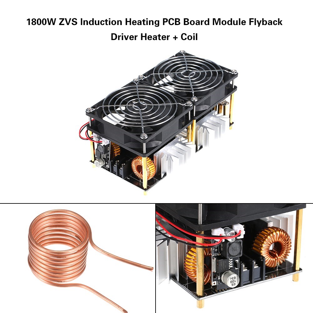 1800W 40A 12V-48V ZVS Induction Heating Board Module DIY Fly