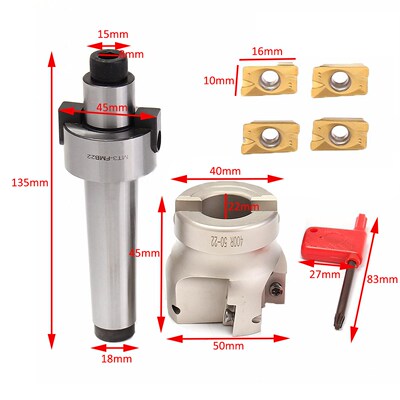 MT3 FMB22 M12 Tool Holder Shank 50mm with Drawbar Face Endmi
