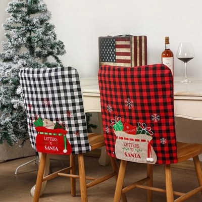 Christmas Chair Cover Christmas Decoration Linen Cloth Prote