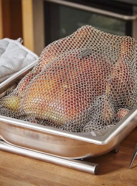 Stainless Steel Chainmail Cover Skillet Scrubber Beef Chicke