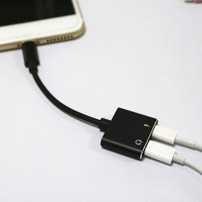 2 in1 For Lighting Adapter For iOS11 For iPhone 7/8/X Chargi