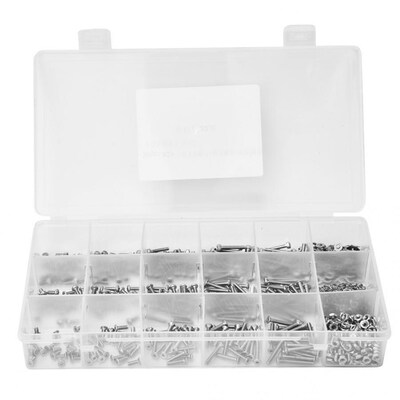 840 Pcs Screw Kit Flat Pan Cylindrical Head Screw Assortment