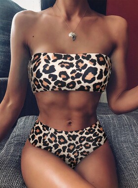 Leopard Bikini High Waist Swimsuit Women Bikini 2021 Push Up