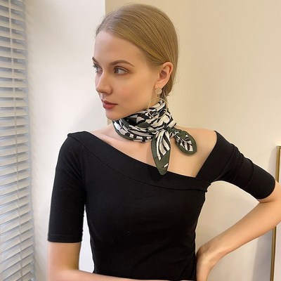 New 2021 Luxury Brand Silk Scarf Small Women Shawls And Wrap