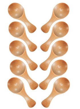 Short Handle 10 Packets of Small Wooden Spoon, Perfect 适用