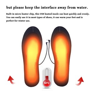 USB Heated Shoe Insole Washable Trimmable Thermal Shoe Inser