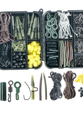 225pcs Fishing Tackle Box Carp Weights Baits Safety Hooks