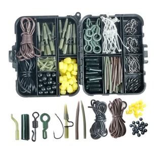 225pcs Fishing Tackle Box Carp Weights Baits Safety Hooks