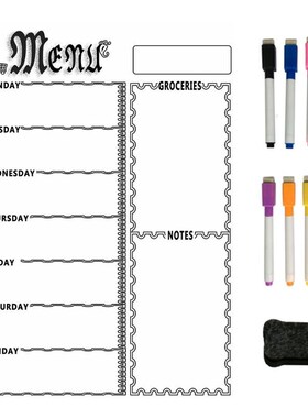 Magnetic Refrigerator Chalkboard,Weekly u, Meal Planner,Groc