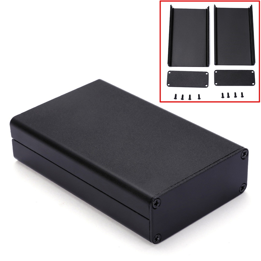 Black Aluminum PCB Instrument Box Extruded Enclosure DIY Ele