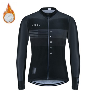 LECOL 2021 Pro Team Winter Thermal Fleece Cycling Jersey Clo