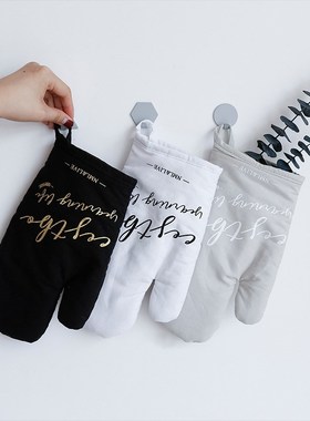 Multiple Style Thicken Grid Cotton Oven Glove Heatproof Mitt