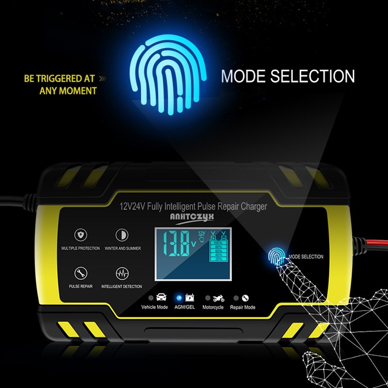 12V/24V 8A Full Automatic Car Battery Charger Power Pulse Re