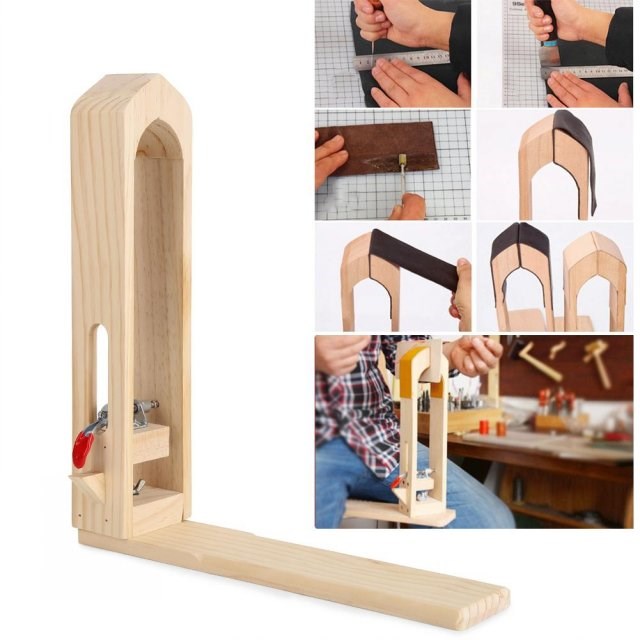 Leather Retaining Clip Wood Table Desktop for DIY Stitching