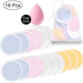 16pcs Makeup Washable Remover Pads Cotton Reusable