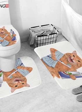 Cute  brushing teeth printing bathroom set toilet cover p