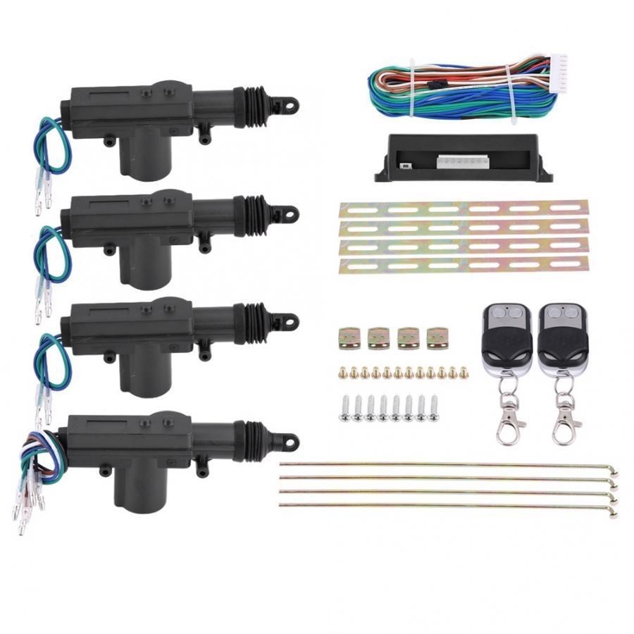 12V 4 Door Car Power Door Lock /Unlock Remote Kit 2 Keyless