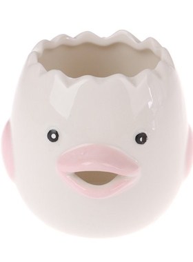 1Pcs  Chick Ceramic Egg Divider White Egg Yolk Separ