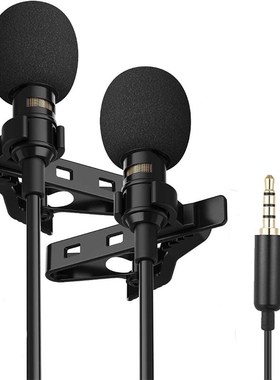 Professionnel Dual Mini Lavalier Microphone For Phone Laptop