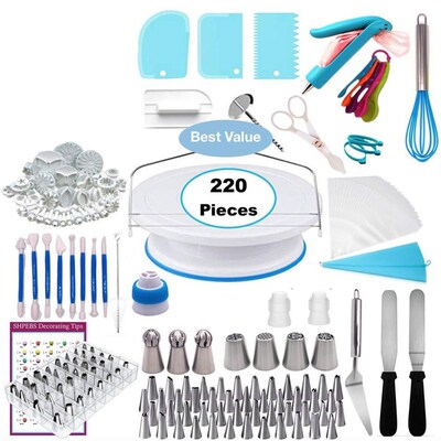 New DIY Cake Decorating Bakery Tools Kit Cake Turntable Nozz