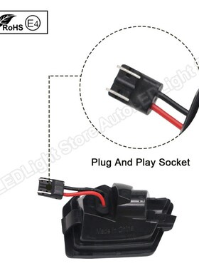 2Pcs LED Front Under Mirror Lamp Puddle Light For Volvo V40