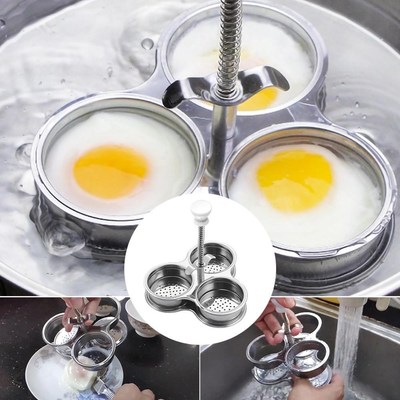 1PC Stainless Steel Egg Poacher Non-stick Egg Cooker Poached
