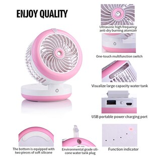 Mini USB Mobile Power Supply Spray Small Fan Humidifier Fold
