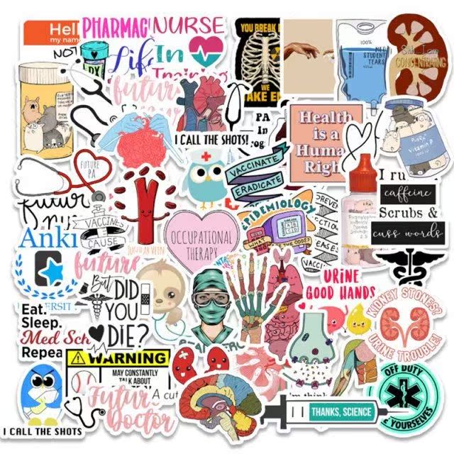 50Pcs/set Doctor Nurse TV Show Scrapbooking Stickers Decal f