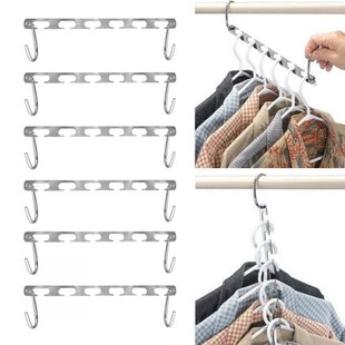 4pcs Magic Clothes Hangers Hanging Chain Metal Cloth Closet