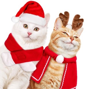 Dog Cat Christmas Winter Outfits Soft Cotton Clothing Scarf