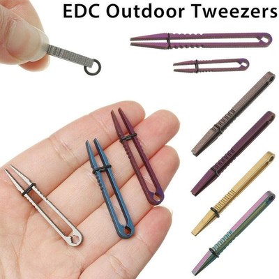 1Pc Mini Titanium Alloy Tweezers Outdoor EDC Multi-Function