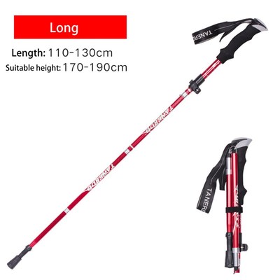 Anti Shock Walking Stick Hiking Trekking Trail Ultralight 4-