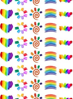 Rainbow tattoo post school sports games striped face