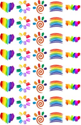 Rainbow tattoo post school sports games striped face
