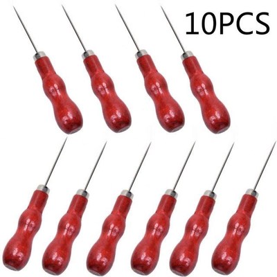 10 PCS Leather Craft Cloth Awl Tool Pin Punching Hole Maker