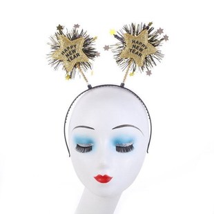 1pcs Headband Golden Silver Foil Tinsel Star Headband New Ye