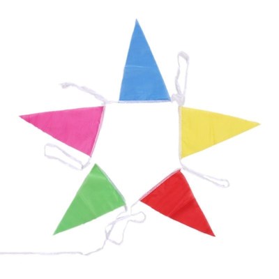 Colorful 80m Triangle Flag Pennant Bunting String Banner Gar