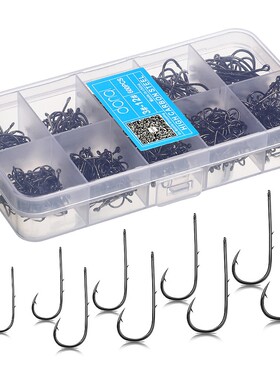 DONQL 200-600pcs/ Box Barbed Fishing Hooks Carp Single Fishi