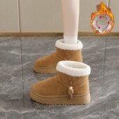 加绒加厚大棉靴新款 41大码 东北雪地靴女2025冬季 羊羔绒厚底防寒靴