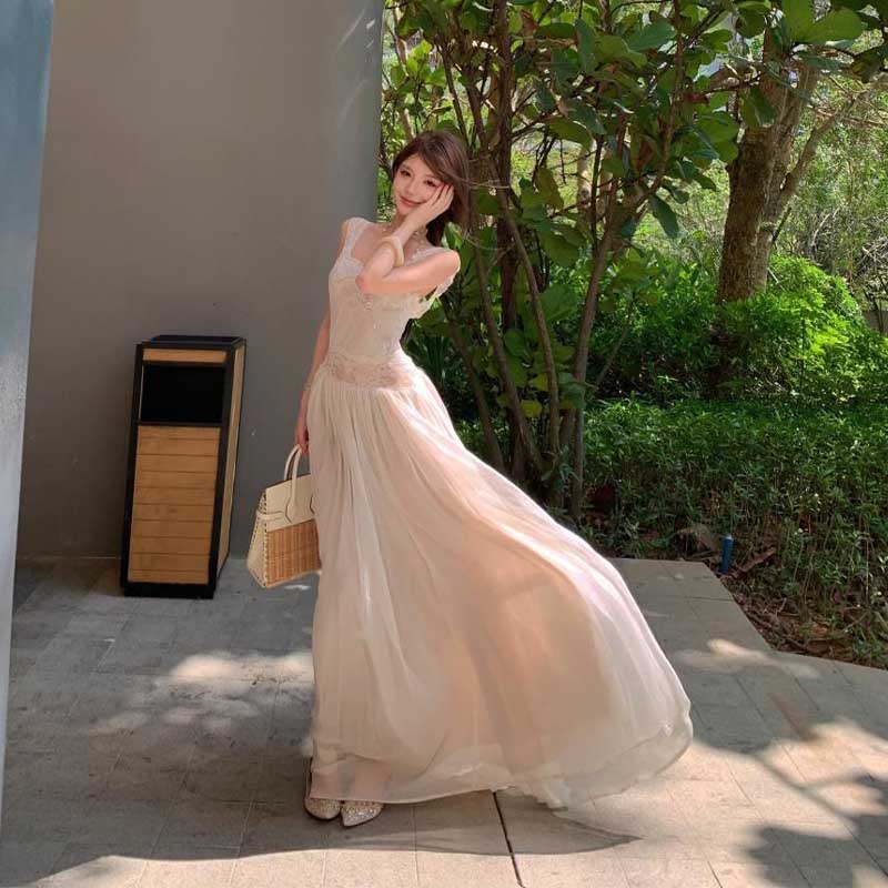 夏季纯欲蕾丝吊带露背显瘦连衣裙