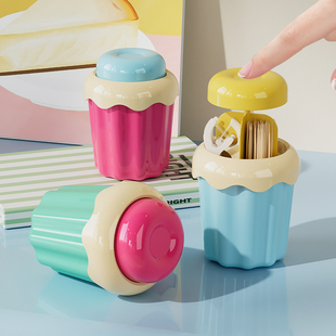 2025新款牙签盒自动弹出牙签筒高颜值牙签罐家用创意棉签牙线盒