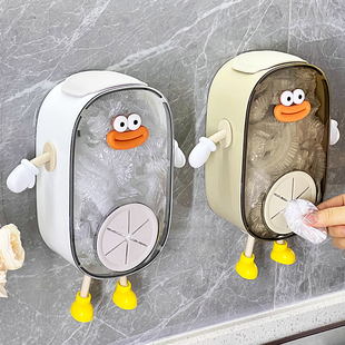 一次性保鲜膜套收纳盒免打孔壁挂抽取式 高颜值食品保鲜膜罩收纳盒